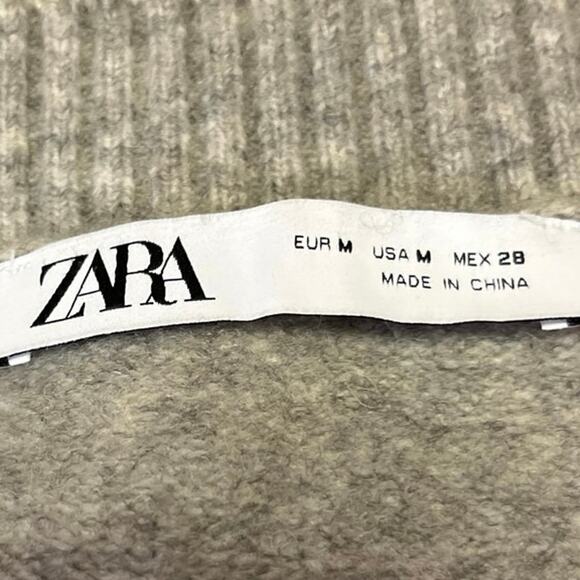 Zara Women's Gray V Neck Sleeveless Knit Tank Cropped Sweater Vest Top Size M - Picture 3 of 3